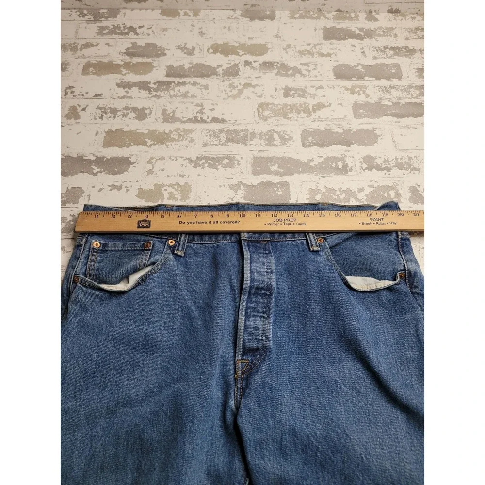 Levis 501 Jeans Mens 40x32 Blue Button Fly Denim Pants Straight Classic Workwear